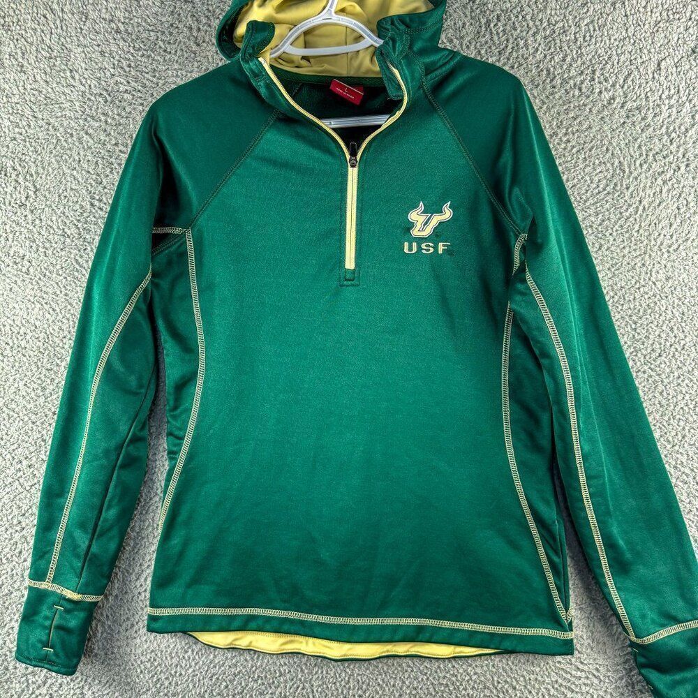 USF South Florida Bulls Jacket Mens Large‎ Green Outdoor Softshell Athletic Hike